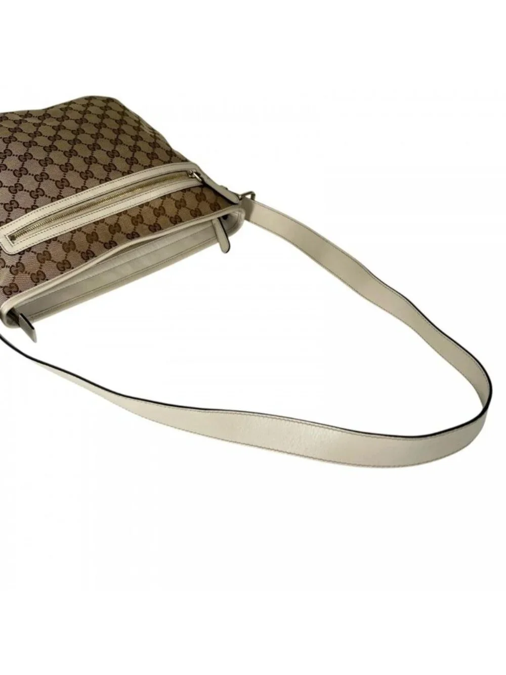 Gucci Shoulder Bag GG Canvas Beige Gold